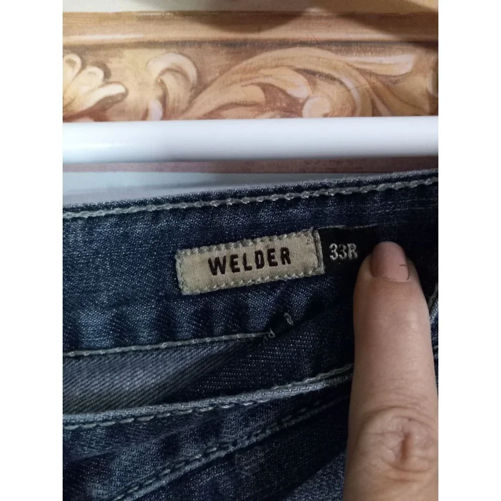 BKE Vintage 33R Welder Straight Dark Wash Casual Outdoor Biker Denim Jeans